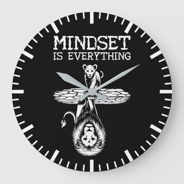 Mindset ist alles, Cat Lion - Gym, Hustel Große Wanduhr (Vorderseite)