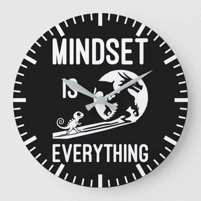 Mindset ist alles, Drache - Erfolgssträhne Große Wanduhr (Vorderseite)
