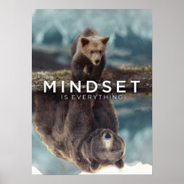 Mindset ist alles - Grizzlybär Motivierend Poster