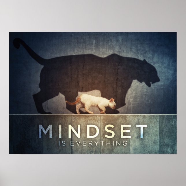 Mindset ist alles - Katzenschatten Poster (Vorne)