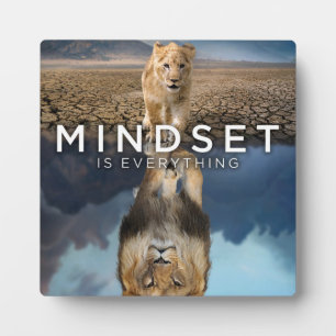Mindset ist alles - Löwenreflektion Fotoplatte