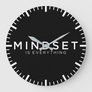 Mindset ist alles - Motivierend Große Wanduhr