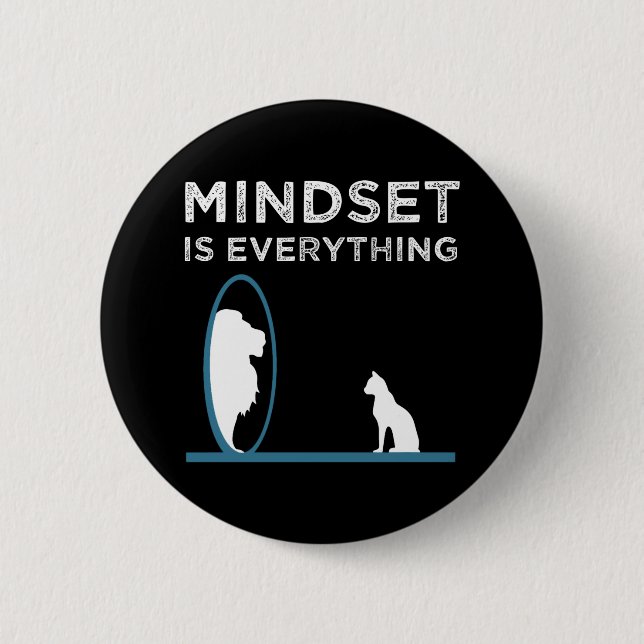Mindset ist alles Motivierend Zitat Button (Vorderseite)