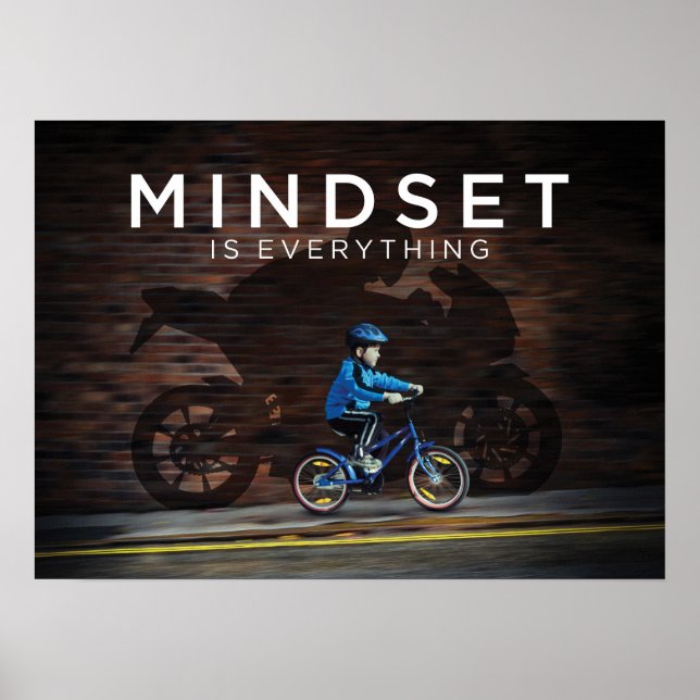 Mindset ist alles - Motorradkid - Erfolg P Poster (Vorne)