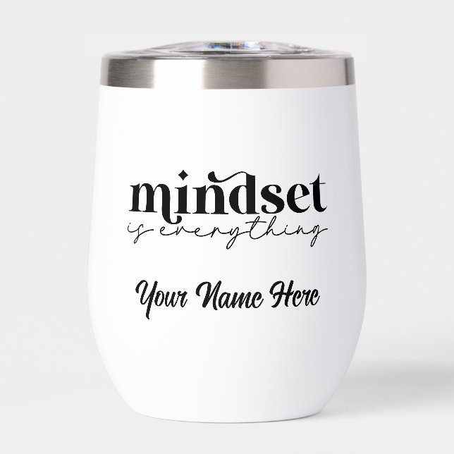 Mindset ist alles, Typografie Wasserflasche (Vorderseite)
