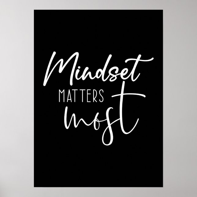 Mindset Matters, Hustle Success Gym Motivation Poster (Vorne)