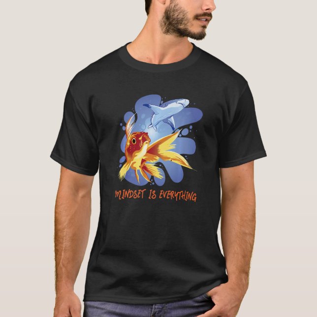 Mindset Motivational Quote  Ranchu Fancy Goldfish  T-Shirt (Vorderseite)