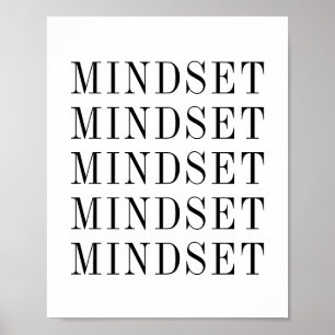 Mindset-Typografie schwarz-weiß Poster