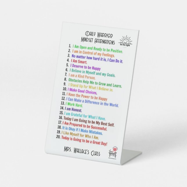 MINDSET-UNTERZEICHNUNG SOCKELSCHILD (Vorderseite)