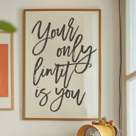 Mindset-Zitat Minimalistisch modern Schwarz/Weiß Poster