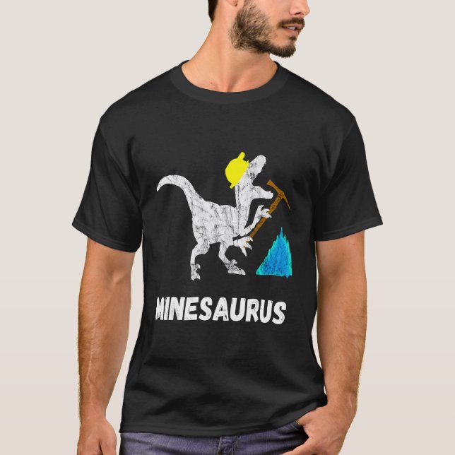 Mine Dinosaurs Gold Coal Miner Dino Mining T-Rex T-Shirt (Vorderseite)