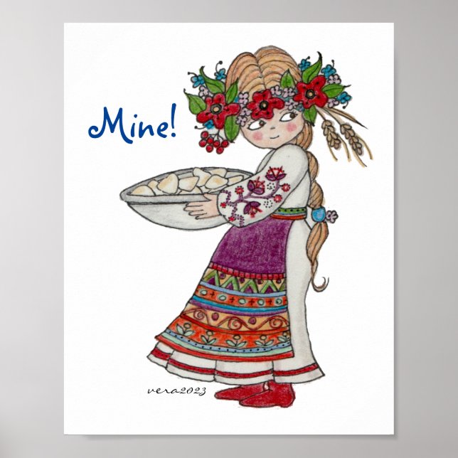 Mine! Ukrainische Perogien Pyrohy Varenyky Pierogi Poster (Vorne)