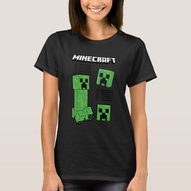 Minecraft Creeper With Floating Heads Design T-Shirt (Vorderseite)