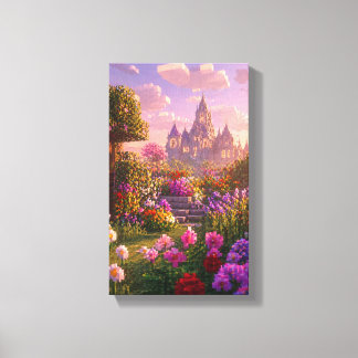 Minecraft Stil Blumen Garten Wandkunst – Traumhaft Leinwanddruck