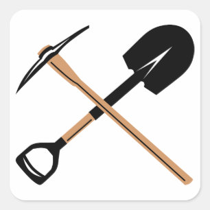 Minenwerkzeuge Quadratischer Aufkleber