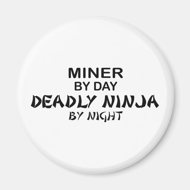 Miner Deadly Ninja in der Nacht Magnet (Vorne)
