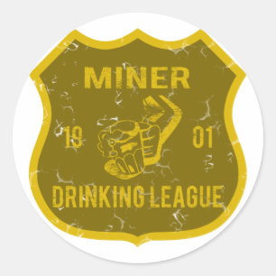 Miner Drink League Runder Aufkleber