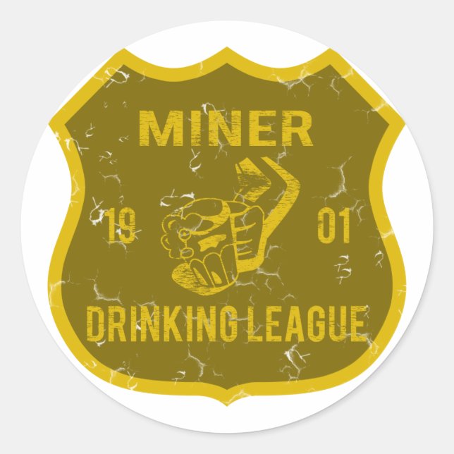 Miner Drink League Runder Aufkleber (Vorderseite)