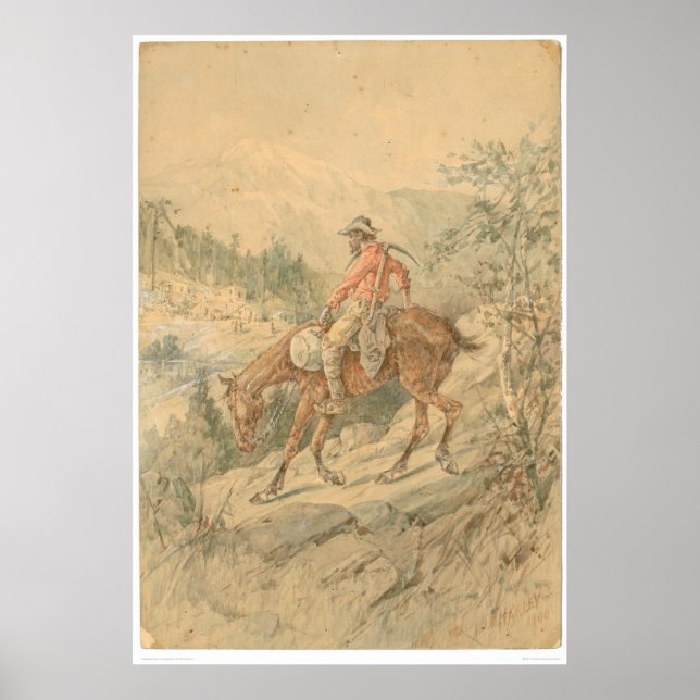 Miner on Horseback (0692A) Poster (Vorne)