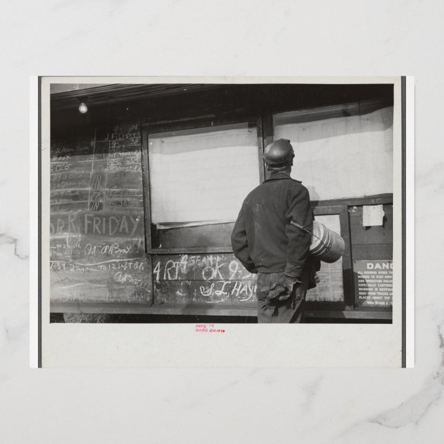 Miner Vintages Foto Folien Feiertagspostkarte (Vorderseite)