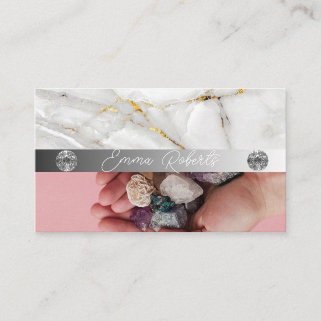 Mineral Amethyst Crystal Quarz Texture Business C Visitenkarte (Vorderseite)