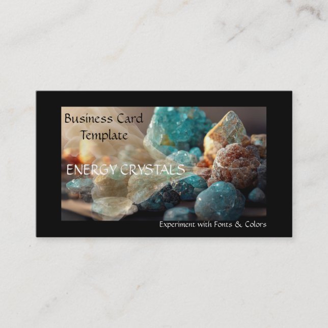 Mineral Crystal Energy Reiki Business Card Visitenkarte (Vorderseite)
