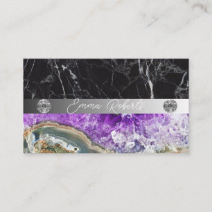 Mineral Lila Amethyst Kristall Quarz Textur Bus Visitenkarte