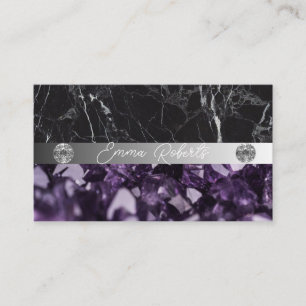 Mineral Lila Amethyst Kristall Quarz Textur Bus Visitenkarte