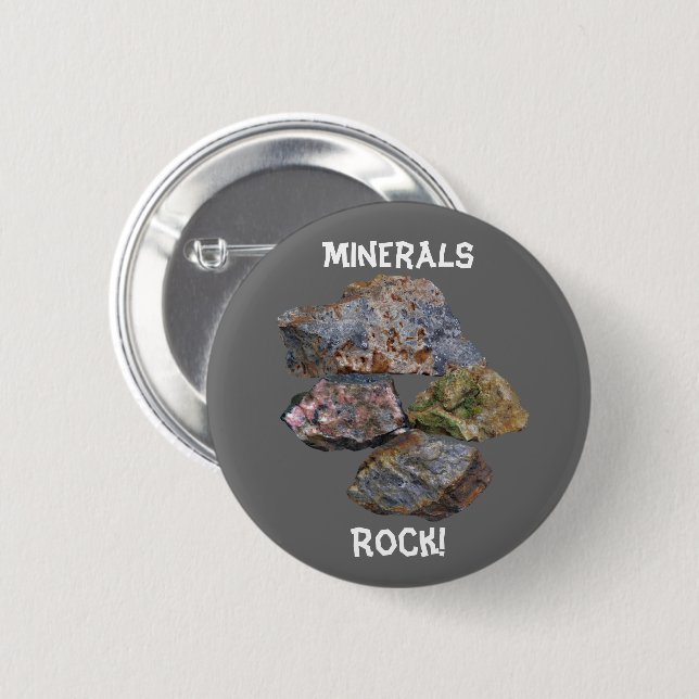 Mineral Rock Collectors Funny Button (Vorne & Hinten)