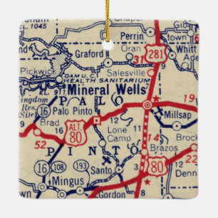 Mineral Wells 1941 Karte Keramikornament