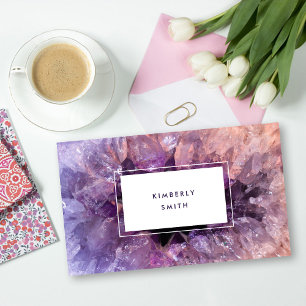 Mineralberufliches des lila amethyst Edelsteins Visitenkarte