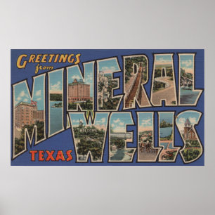 Mineralbrunnen, Texas - große Buchstabe-Szenen Poster