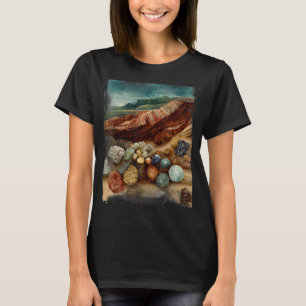 Mineralien Edelsteine und Kristalle Gestein sammel T-Shirt