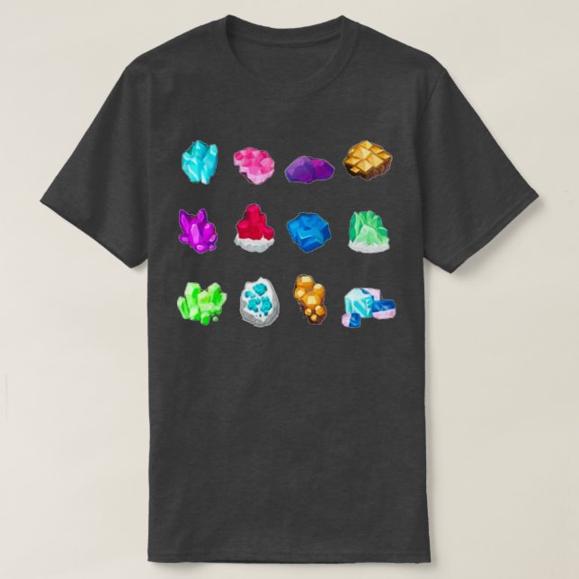 Mineralien Edelsteine und Kristalle Gestein sammel T-Shirt (Design vorne)