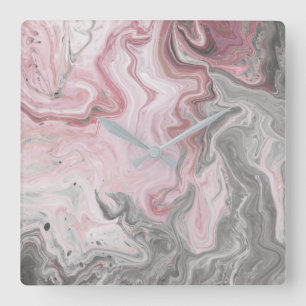 Mineralischwasser Quadratische Wanduhr