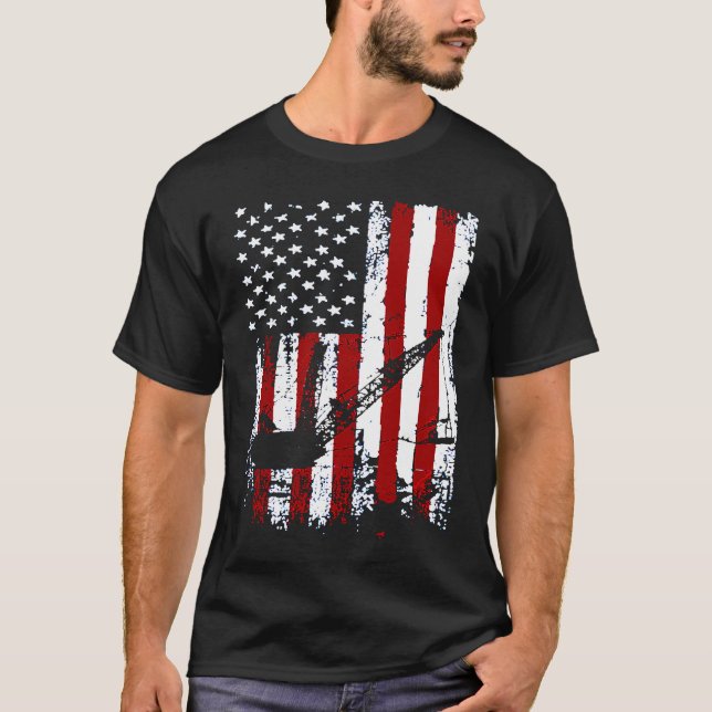 Miners Patriotic American Flag Retro Men Women Min T-Shirt (Vorderseite)