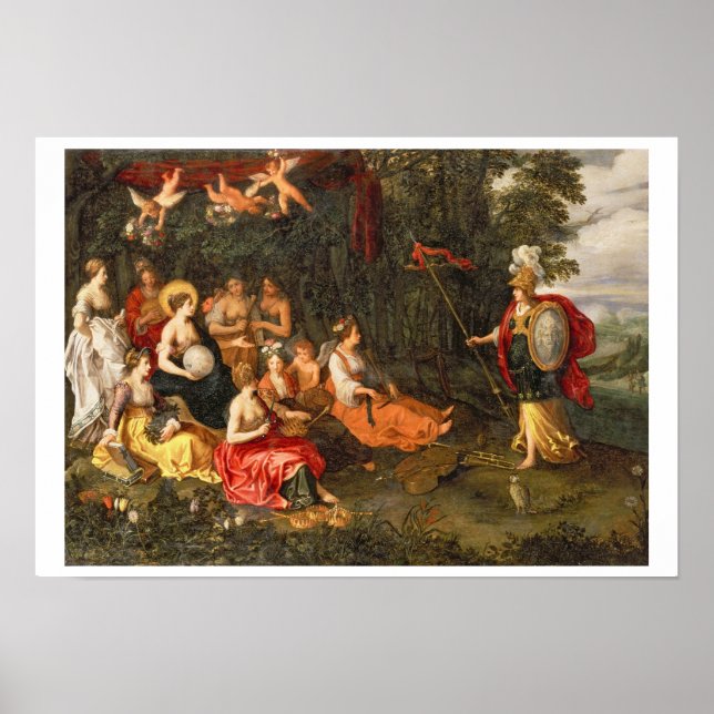 Minerva Besuch der Mäuse auf dem Helikon des Berge Poster (Vorne)