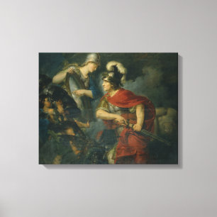 Minerva, der ihr Neid im Polierschild zeigt Leinwanddruck