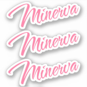 Minerva Name hübsche dekorative Skripte Schriftart Aufkleber