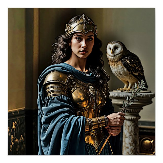 Minervas stille Vigil - römische Göttin Poster (Vorderseite)