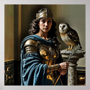 Minervas stille Vigil - römische Göttin Poster