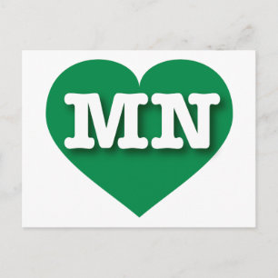 MInesota Green Heart - I Liebe MN Postkarte