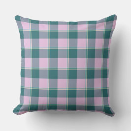 Ming and Melanie Plaid Pink Teal Kissen