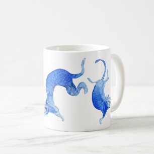MING Blaue Katzen - Cosmo Aquarell Kaffeetasse