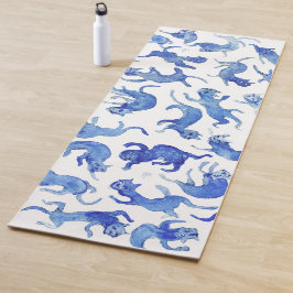 Ming Blaue Schwebende Katzen Yoga Mat  Yogamatte