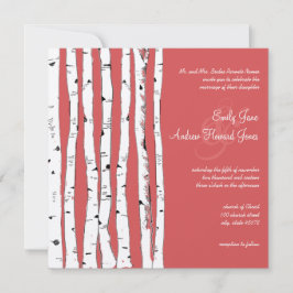 Ming Red Birch Tree Hochzeitseinladungen Einladung