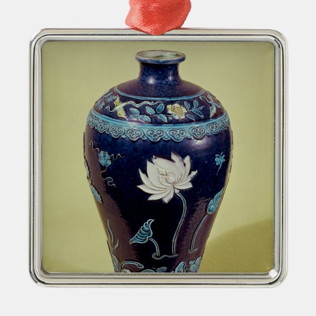 Ming Vase mit der drei Farbdekoration Ornament Aus Metall (Vorne)