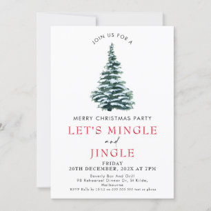 Mingle Jingle Christmas Tree Christmas Party  Einladung