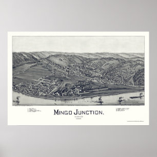 Mingo Kreuzung, panoramische Karte OH- - 1895 Poster