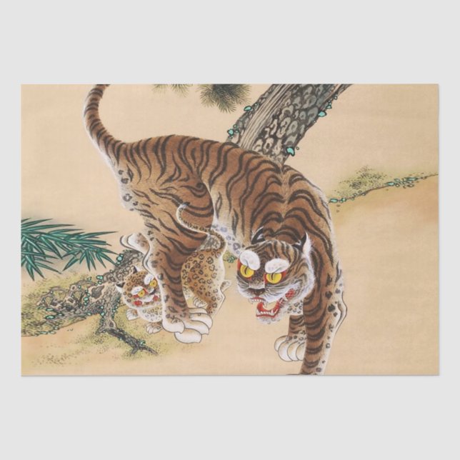 Minhwa Korean Ugly Tiger Seidenpapier (Vorderseite)